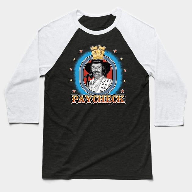 Retro Tour Style Johnny Paycheck Baseball T-Shirt by darklordpug